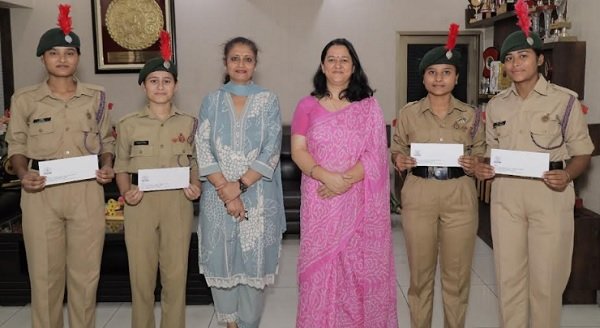 पी सी एम एस डी कॉलेज फॉर विमेन की चार एन सी सी कैडेट्स को DG NCC कैडेट वेलफेयर स्कॉलरशिप से सम्मानित